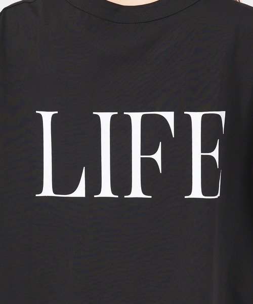 margaux（マルゴー）の「【MARGAUX】PAZ/LIFE　ロゴTシャツ（Tシャツ/カットソー・レディース・ブラック/ホワイト・フリー）」の5枚目の写真