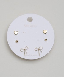 【Peony/ピオニー】/小ぶり　リボンピアスセット