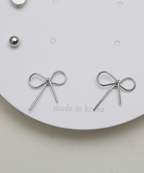 LINFA　（リンファ）の「【Peony/ピオニー】/小ぶり　リボンピアスセット（ピアス（両耳用）・レディース・ゴールド/シルバー・FREE）」の4枚目の写真