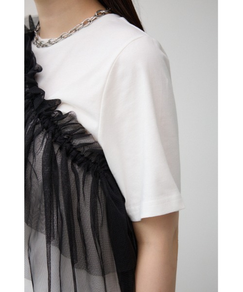 AZUL by moussy（アズールバイマウジー）の「フリルビスチェセットTシャツ（Tシャツ/カットソー・レディース・グレー/ブラック/アイボリー・FREE）」の11枚目の写真