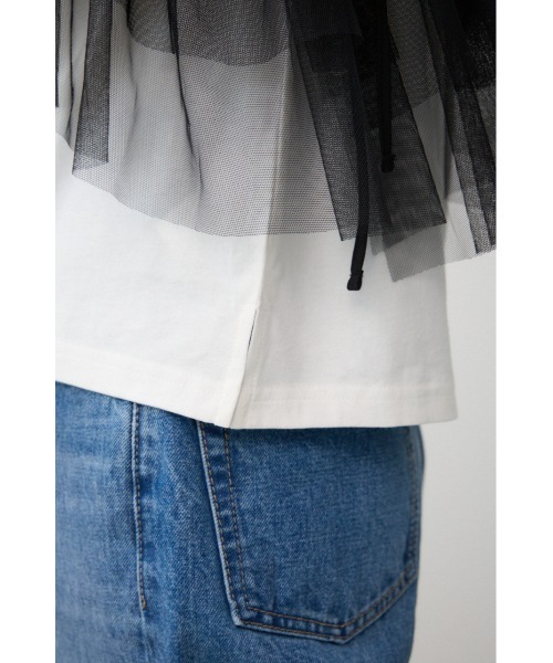 AZUL by moussy（アズールバイマウジー）の「フリルビスチェセットTシャツ（Tシャツ/カットソー・レディース・グレー/ブラック/アイボリー・FREE）」の12枚目の写真