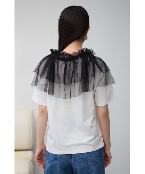 AZUL by moussy（アズールバイマウジー）の「フリルビスチェセットTシャツ（Tシャツ/カットソー・レディース・グレー/ブラック/アイボリー・FREE）」の15枚目の写真