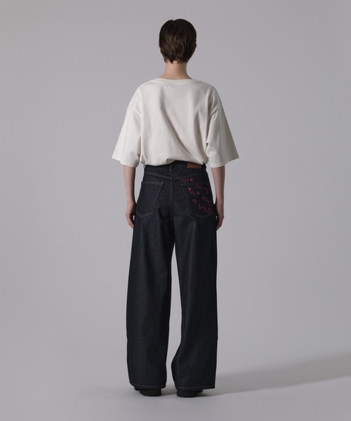 ONCILY（オンシェリー）の「BACK POCKET EMBROIDERY DOUBLE KNEE DENIM PANTS / バッグポケット刺繍ダブルニーデニムパンツ（デニムパンツ・メンズ・ライトインディゴブルー/インディゴブルー/ナチュラル・LARGE/SMALL/MEDIUM）」の20枚目の写真