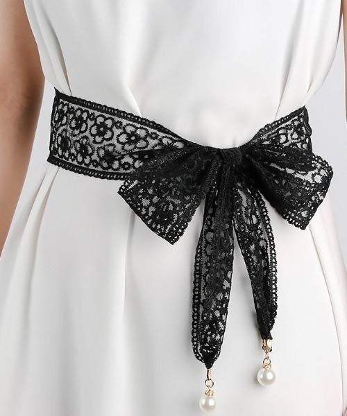 DIAVEL（ディアベル）の「レースベルト（ベルト・レディース・ブラック/ホワイト・FREE）」の2枚目の写真