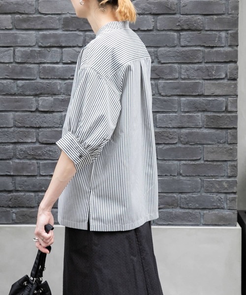 FORK&SPOON（フォークアンドスプーン）の「FORK&SPOON　PEブロードストライプシャツ（シャツ/ブラウス・レディース・ネイビー/ベージュ/ブラック・1）」の20枚目の写真