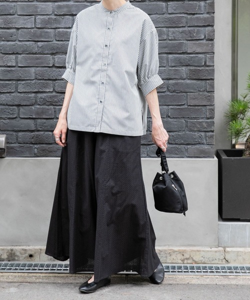 FORK&SPOON（フォークアンドスプーン）の「FORK&SPOON　PEブロードストライプシャツ（シャツ/ブラウス・レディース・ネイビー/ベージュ/ブラック・1）」の18枚目の写真