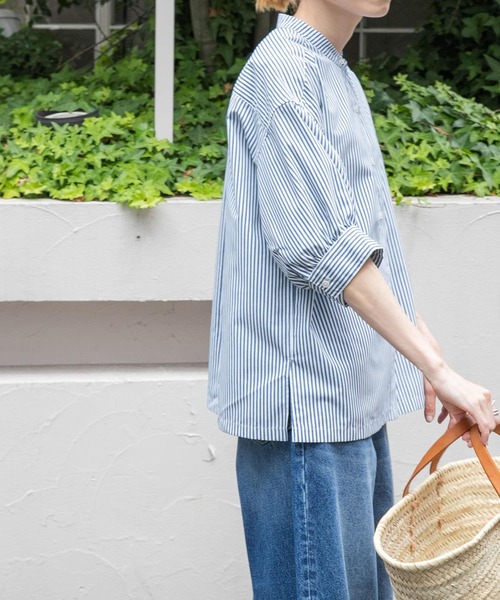 FORK&SPOON（フォークアンドスプーン）の「FORK&SPOON　PEブロードストライプシャツ（シャツ/ブラウス・レディース・ネイビー/ベージュ/ブラック・1）」の13枚目の写真