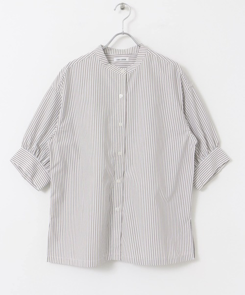 FORK&SPOON（フォークアンドスプーン）の「FORK&SPOON　PEブロードストライプシャツ（シャツ/ブラウス・レディース・ネイビー/ベージュ/ブラック・1）」の11枚目の写真