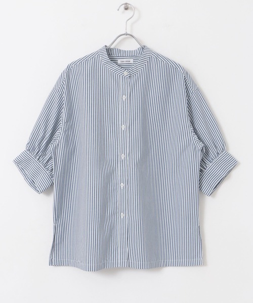 FORK&SPOON（フォークアンドスプーン）の「FORK&SPOON　PEブロードストライプシャツ（シャツ/ブラウス・レディース・ネイビー/ベージュ/ブラック・1）」の9枚目の写真