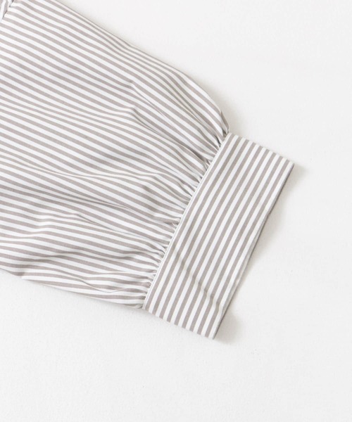 FORK&SPOON（フォークアンドスプーン）の「FORK&SPOON　PEブロードストライプシャツ（シャツ/ブラウス・レディース・ネイビー/ベージュ/ブラック・1）」の5枚目の写真