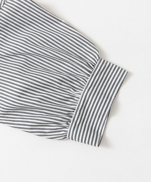 FORK&SPOON（フォークアンドスプーン）の「FORK&SPOON　PEブロードストライプシャツ（シャツ/ブラウス・レディース・ネイビー/ベージュ/ブラック・1）」の4枚目の写真