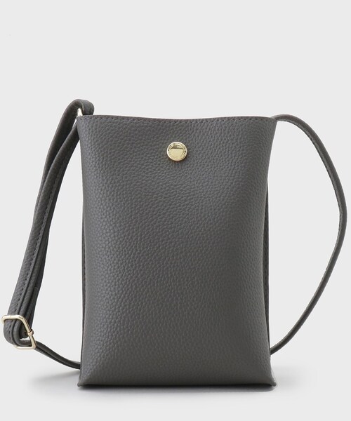 OPAQUE.CLIP（オペークドットクリップ）の「【軽量／長さ調整可能】シュリンク合皮ミニショルダーバッグ（ショルダーバッグ・レディース・シルバー/チャコールグレー/ブラック/ベージュ・00）」の3枚目の写真