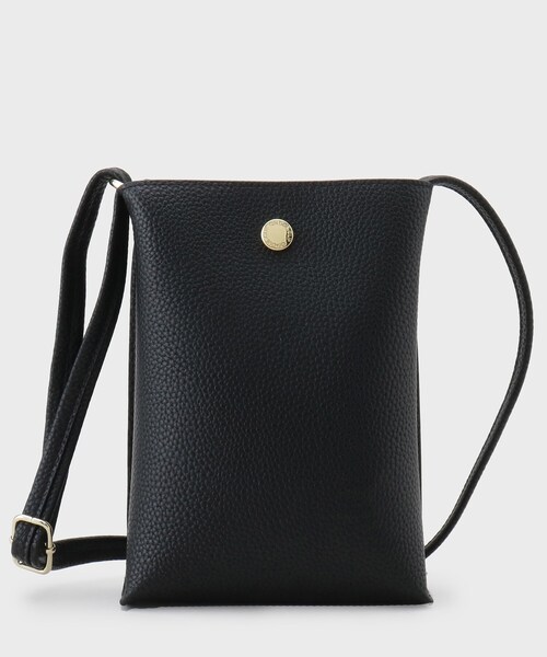 OPAQUE.CLIP（オペークドットクリップ）の「【軽量／長さ調整可能】シュリンク合皮ミニショルダーバッグ（ショルダーバッグ・レディース・シルバー/チャコールグレー/ブラック/ベージュ・00）」の2枚目の写真