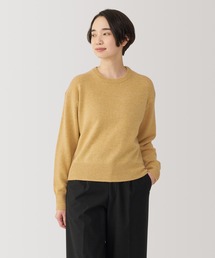 婦人 洗えるウールミドルゲージクルーネックセーター