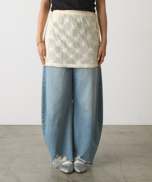 HELLO.SANFRANCISCO（ハローサンフランシスコ）の「【HELLO.SANFRANCISCO】フラワー刺繍レース巻きスカート（スカート・レディース・アイボリー・ONE SIZE）」の18枚目の写真