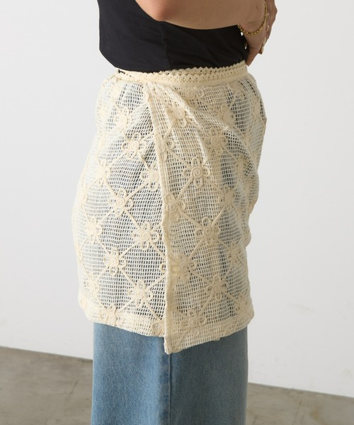 HELLO.SANFRANCISCO（ハローサンフランシスコ）の「【HELLO.SANFRANCISCO】フラワー刺繍レース巻きスカート（スカート・レディース・アイボリー・ONE SIZE）」の22枚目の写真