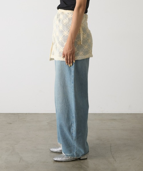 HELLO.SANFRANCISCO（ハローサンフランシスコ）の「【HELLO.SANFRANCISCO】フラワー刺繍レース巻きスカート（スカート・レディース・アイボリー・ONE SIZE）」の4枚目の写真