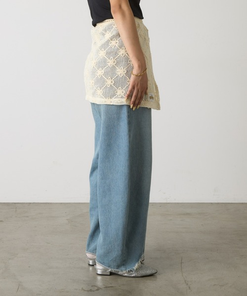 HELLO.SANFRANCISCO（ハローサンフランシスコ）の「【HELLO.SANFRANCISCO】フラワー刺繍レース巻きスカート（スカート・レディース・アイボリー・ONE SIZE）」の6枚目の写真