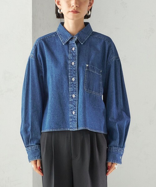 洗濯機可能〉ショート丈 デニム シャツ（シャツ/ブラウス