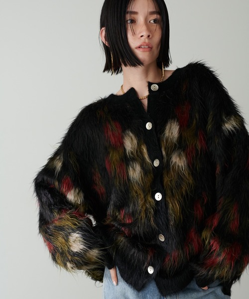 LARUTA（ラルータ）の「【LARUTA】花柄ジャガードシャギー2WAYニット