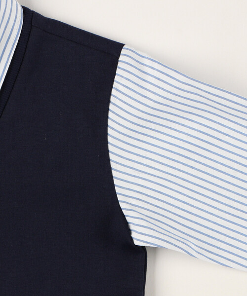 COMME CA ISM(コムサイズム)の「フェイクレイヤードシャツ(100-130cm)(シャツ/ブラウス・キッズ・ネイビー系/ストライプ・100cm/110cm/120cm/130cm)」の8枚目の写真