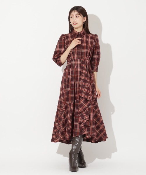 and couture ラッフルフリルデニムキャミワンピース デニム×チュールフレアキャミワンピース(505265808) | AND
