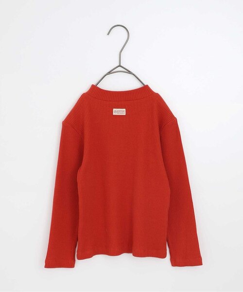 p.premier（ピードットプルミエ）の「イロチ買いしたいnobi-nobiストレッチリブトップス（Tシャツ/カットソー・キッズ・レッド/オフホワイト/ストライプ/ブラック/ブルー/イエロー/ピンク・90/100/110/120/80/130/140）」の15枚目の写真