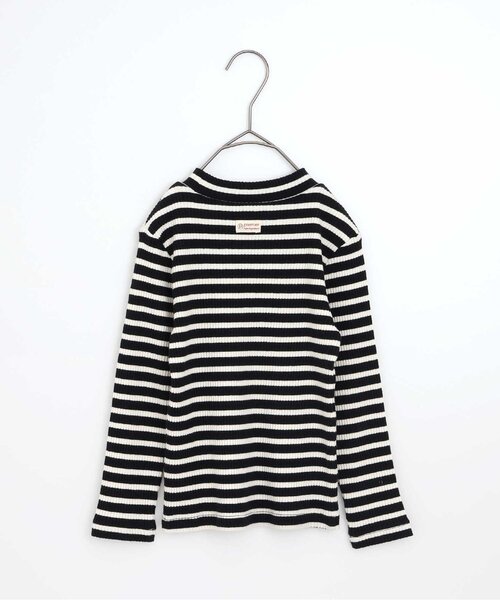 p.premier（ピードットプルミエ）の「イロチ買いしたいnobi-nobiストレッチリブトップス（Tシャツ/カットソー・キッズ・レッド/オフホワイト/ストライプ/ブラック/ブルー/イエロー/ピンク・90/100/110/120/80/130/140）」の16枚目の写真