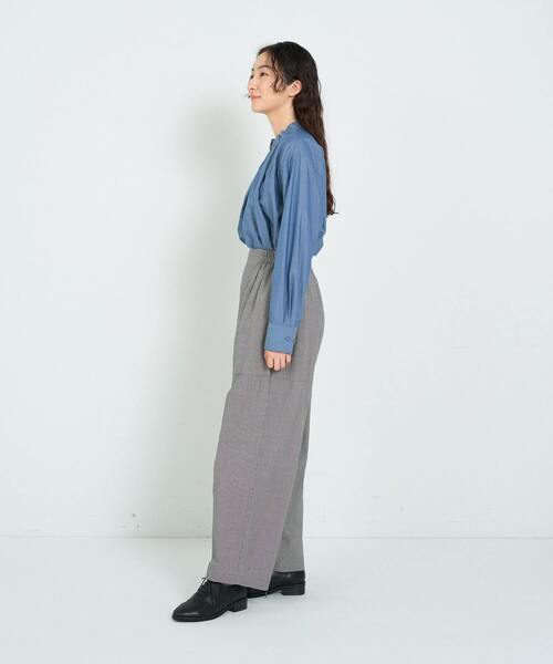 conges payes ADIEU TRISTESSE(コンジェ ペイエ アデュートリステス)の「タイプライターテーパードパンツ(その他パンツ・レディース・チェック/ネイビー・38)」の6枚目の写真