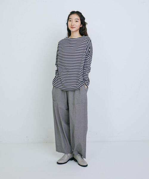 conges payes ADIEU TRISTESSE(コンジェ ペイエ アデュートリステス)の「タイプライターテーパードパンツ(その他パンツ・レディース・チェック/ネイビー・38)」の8枚目の写真