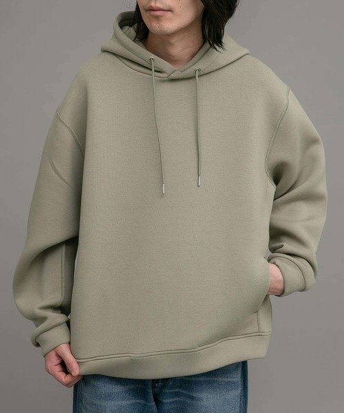 URBAN RESEARCH Sonny Label(アーバンリサーチサニーレーベル)の「ダンボールニットプルオーバーパーカー(パーカー・メンズ・ライトカーキ/チャコールグレー/グレー系その他・MEDIUM/LARGE/X-LARGE)」の14枚目の写真