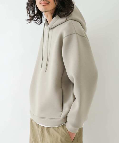 URBAN RESEARCH Sonny Label(アーバンリサーチサニーレーベル)の「ダンボールニットプルオーバーパーカー(パーカー・メンズ・ライトカーキ/チャコールグレー/グレー系その他・MEDIUM/LARGE/X-LARGE)」の9枚目の写真