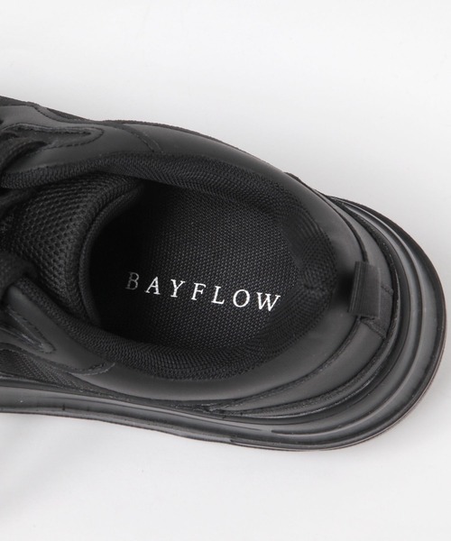 BAYFLOW（ベイフロー）の「[抗菌消臭付き!厚底でスタイルアップ]ファットシューレーススニーカー（スニーカー・レディース・ブラック/ホワイト・LARGE/MEDIUM）」の17枚目の写真