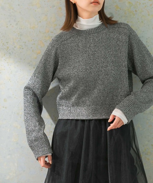 URBAN RESEARCH ROSSO WOMEN（アーバンリサーチ　ロッソ）の「コンパクトラメニット（ニット/セーター・レディース・ブルー/ブラック系その他・FREE）」の7枚目の写真