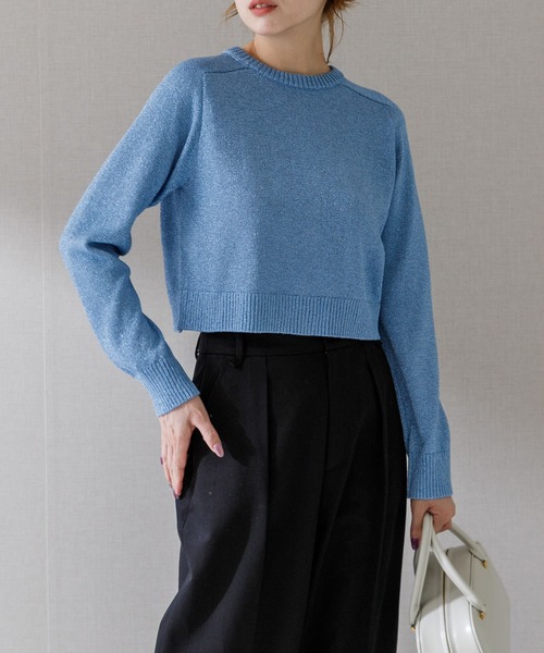 URBAN RESEARCH ROSSO WOMEN（アーバンリサーチ　ロッソ）の「コンパクトラメニット（ニット/セーター・レディース・ブルー/ブラック系その他・FREE）」の14枚目の写真
