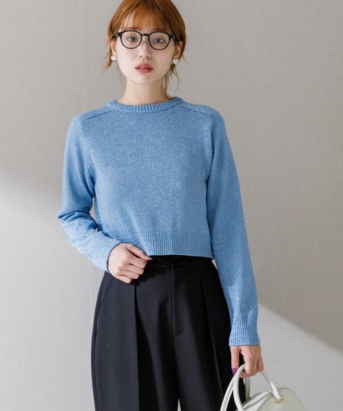 URBAN RESEARCH ROSSO WOMEN（アーバンリサーチ　ロッソ）の「コンパクトラメニット（ニット/セーター・レディース・ブルー/ブラック系その他・FREE）」の15枚目の写真