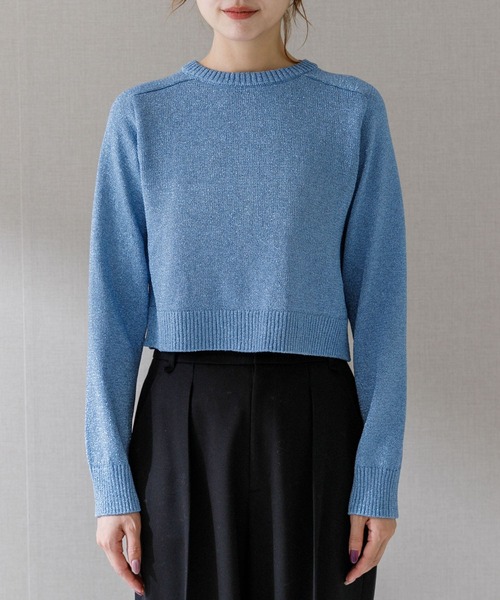 URBAN RESEARCH ROSSO WOMEN（アーバンリサーチ　ロッソ）の「コンパクトラメニット（ニット/セーター・レディース・ブルー/ブラック系その他・FREE）」の22枚目の写真