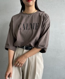 [MICA&DEAL/マイカアンドディール] CALME ロールスリーブ7分袖プリントTシャツ