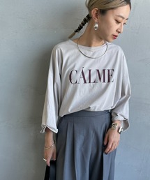 [MICA&DEAL/マイカアンドディール] CALME ロールスリーブ7分袖プリントTシャツ