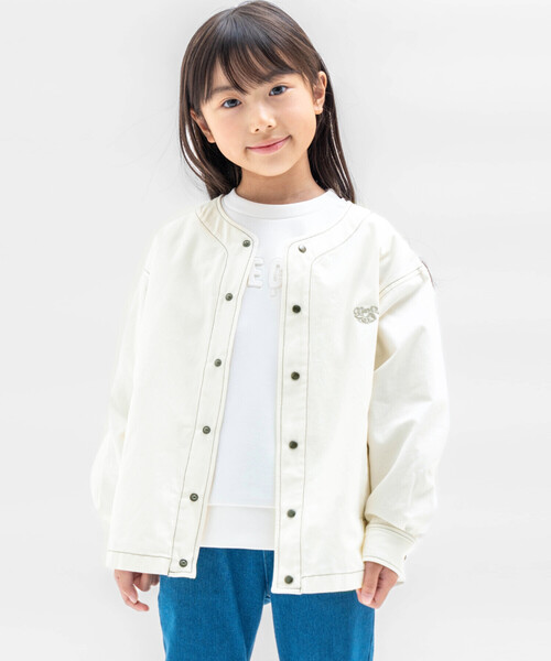 COMME CA ISM(コムサイズム)の「長袖シャツブルゾン(ブルゾン・キッズ・インディゴブルー/アイボリー・100cm/110cm/120cm/130cm/140cm/150cm)」の1枚目の写真