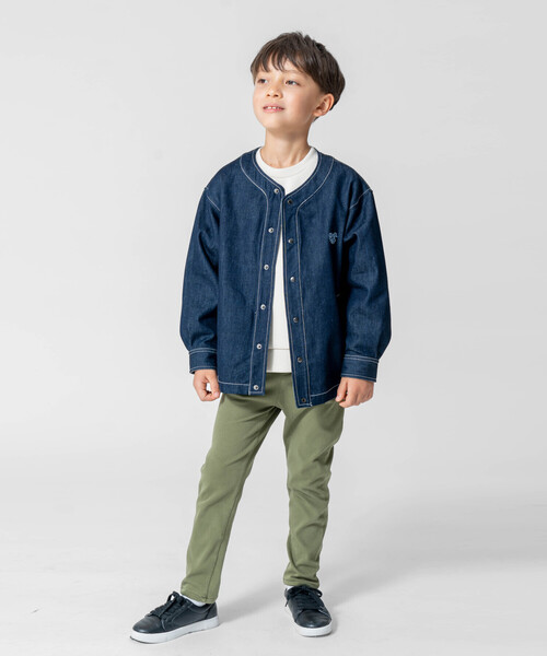 COMME CA ISM(コムサイズム)の「長袖シャツブルゾン(ブルゾン・キッズ・インディゴブルー/アイボリー・100cm/110cm/120cm/130cm/140cm/150cm)」の4枚目の写真