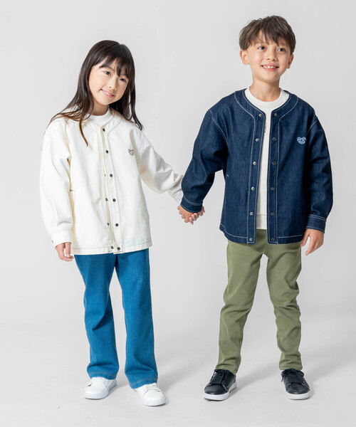 COMME CA ISM(コムサイズム)の「長袖シャツブルゾン(ブルゾン・キッズ・インディゴブルー/アイボリー・100cm/110cm/120cm/130cm/140cm/150cm)」の5枚目の写真