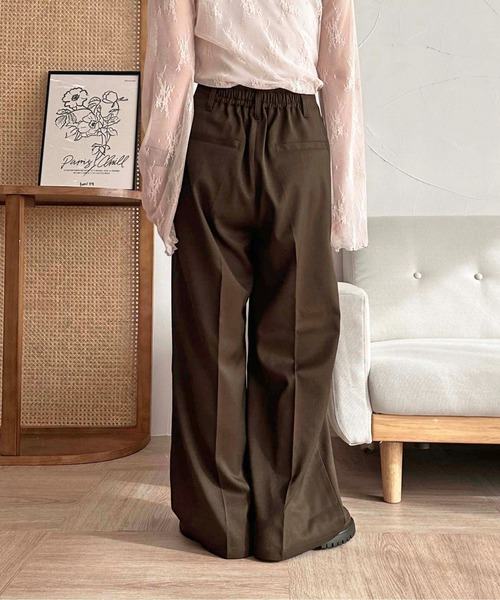 apres jour clair】【セットアップ可能】センタープレスパンツ