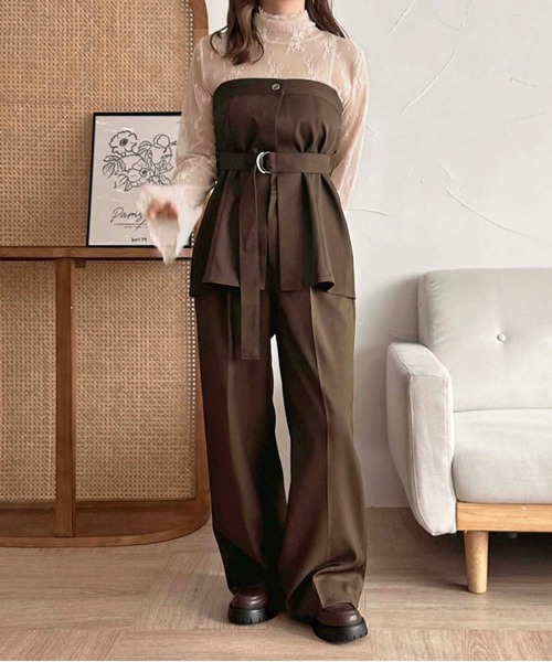 apres jour clair】【セットアップ可能】センタープレスパンツ