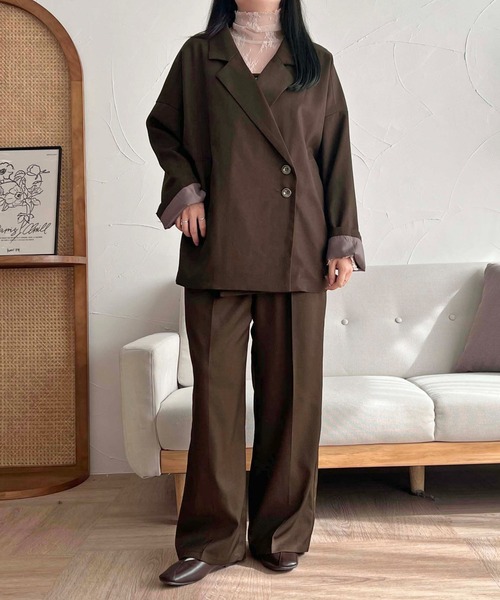 apres jour clair（アプレジュールクレア）の「【apres jour clair】【セットアップ可能】センタープレスパンツ【ZOZOTOWN限定アイテム】（スラックス・レディース・ブラウン系その他/オリーブ/チャコールグレー・MEDIUM/X-LARGE/SMALL）」の7枚目の写真