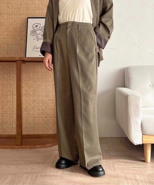 apres jour clair（アプレジュールクレア）の「【apres jour clair】【セットアップ可能】センタープレスパンツ【ZOZOTOWN限定アイテム】（スラックス・レディース・ブラウン系その他/オリーブ/チャコールグレー・MEDIUM/X-LARGE/SMALL）」の14枚目の写真