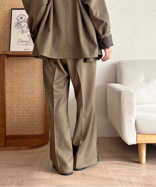 apres jour clair（アプレジュールクレア）の「【apres jour clair】【セットアップ可能】センタープレスパンツ【ZOZOTOWN限定アイテム】（スラックス・レディース・ブラウン系その他/オリーブ/チャコールグレー・MEDIUM/X-LARGE/SMALL）」の16枚目の写真