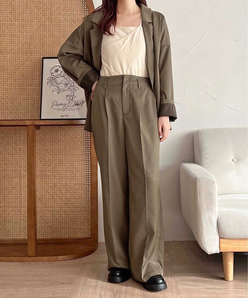 apres jour clair】【セットアップ可能】センタープレスパンツ