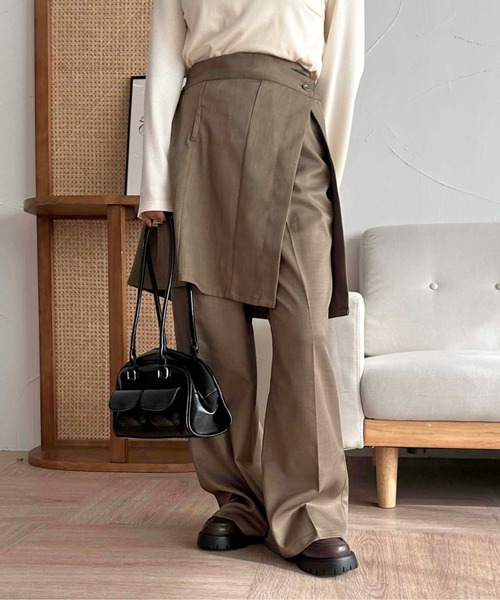 apres jour clair（アプレジュールクレア）の「【apres jour clair】【セットアップ可能】センタープレスパンツ【ZOZOTOWN限定アイテム】（スラックス・レディース・ブラウン系その他/オリーブ/チャコールグレー・MEDIUM/X-LARGE/SMALL）」の10枚目の写真