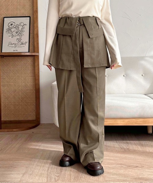 apres jour clair】【セットアップ可能】センタープレスパンツ